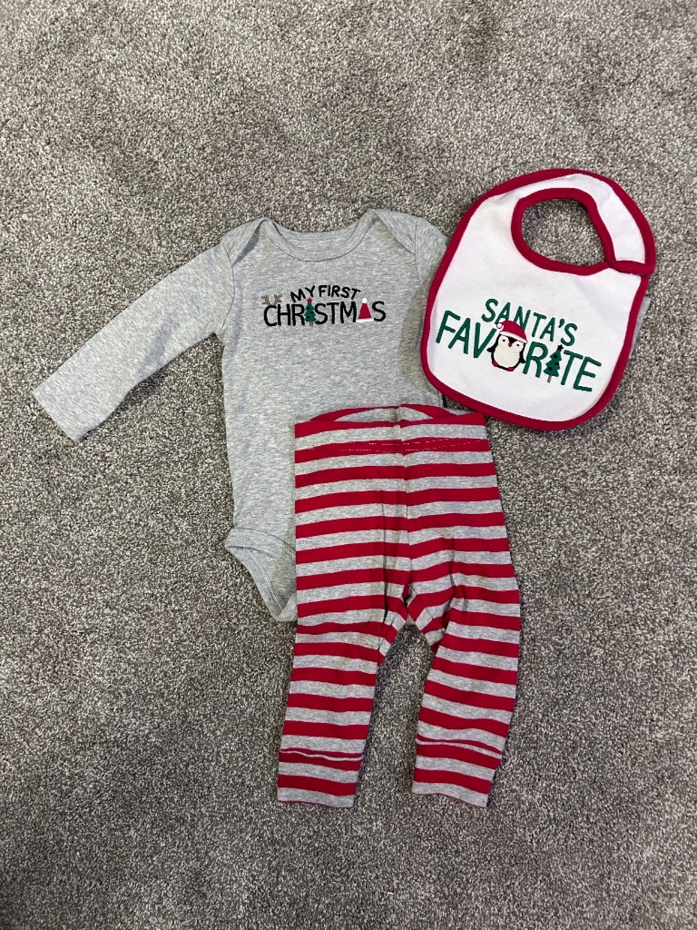 3/$25 Baby "My First Christmas" 3-Piece Outfit Set | Size 6-9 Months
